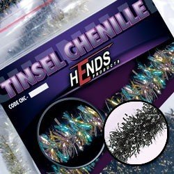 Hends Tinsel Chenille CHT11 4mm - Strieborno čierna