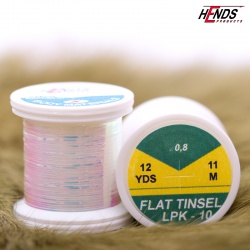 Hends Flat Tinsel LPK10 0,8mm - Clear with Copper Effect