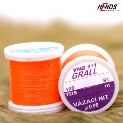 Hends Grall Thread 0,06mm 91m VNG111 - Hot oranžová fluo