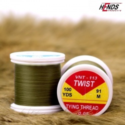 Hends Twist Thread VNT113 0,05mm 91m - Dark Olive/Brown
