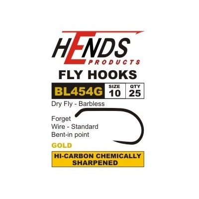Fly Tying Hooks Hends BL454 – Size 10 - Gold