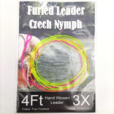 Hends Furled Leader Czech Nymph 45cm 3X - Tricolour fluo
