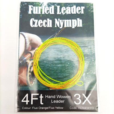 Hends Furled Leader Czech Nymph 45cm 3X - Žltá fluo/Oranžová fluo