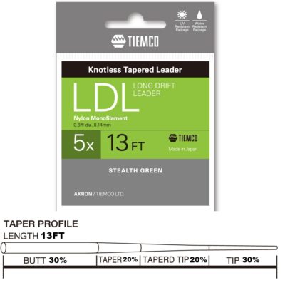 Tiemco zužovaný nadväzec LDL 13ft – 4x – 0,16mm