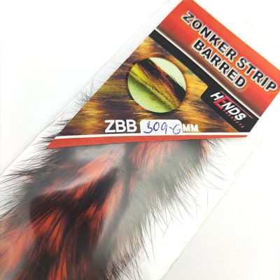 Hends Zonker Strips Barred 6mm ZBB309 - Fluo Orange/Black Stripes